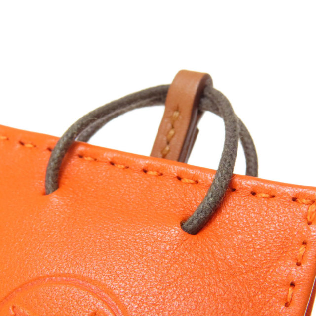 HERMES エルメス バックチャーム サックオランジュ フー キーホルダー 
