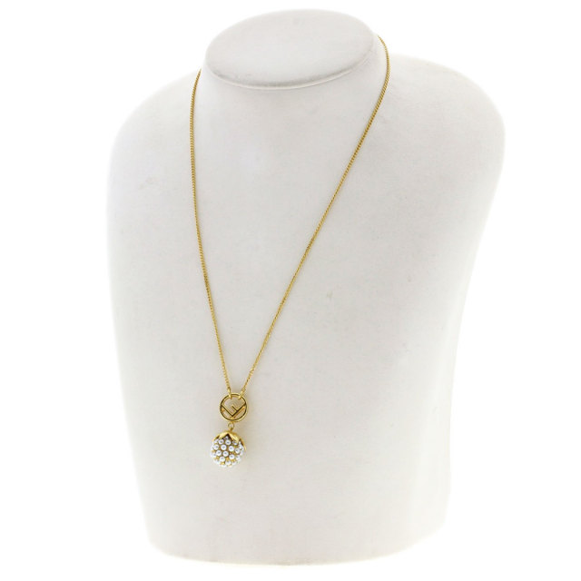 FENDI フェンディ フルーツモチーフ フェイクパール ネックレス 金属製  