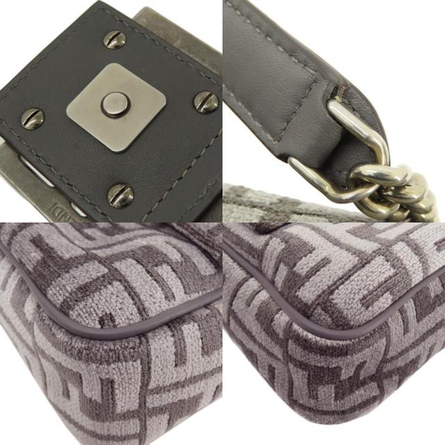23FW【FENDI】バゲットチェーン Midi ダブグレー FFタペストリー FENDI フェンディ 8BR793 バゲット チェーン ミディ FF