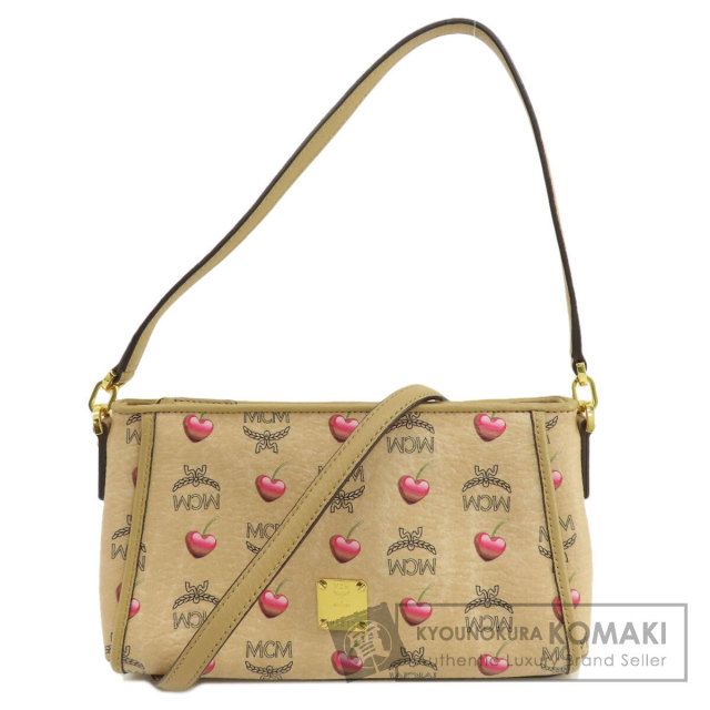 MCM ベージュ ショルダーバッグ ミニボストンバッグ 2WAYショルダー ベージュ