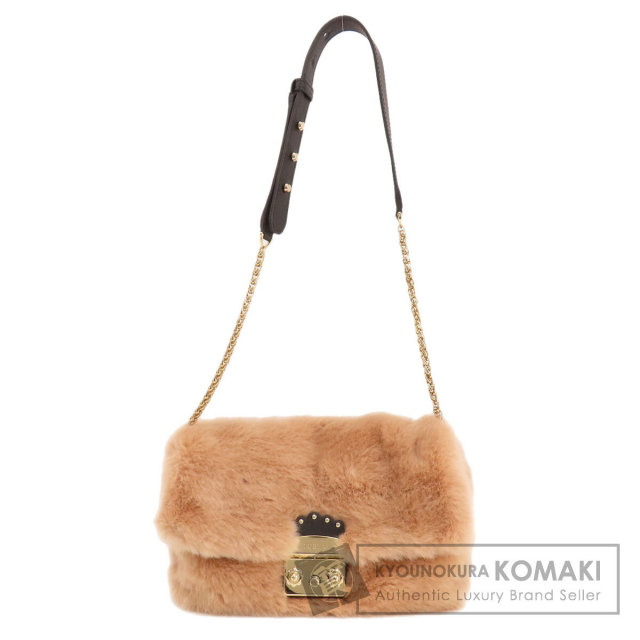 Furla フルラ メトロポリス ファー ショルダーバッグ レーヨン  