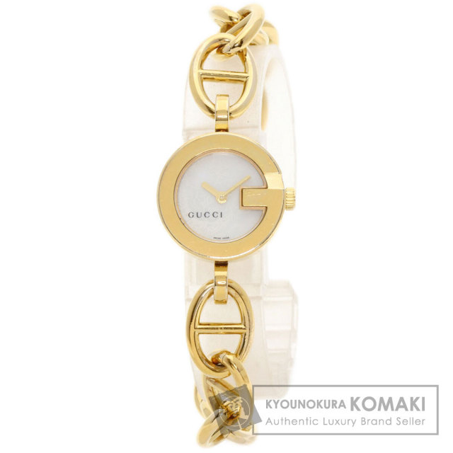 GUCCI グッチ 107 G チャーム ブレスレット 腕時計 GP/GP レディース 