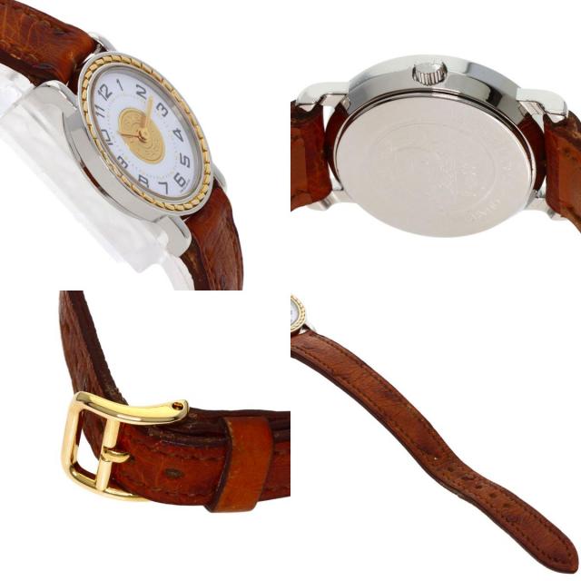 HERMES エルメス セリエ 腕時計 OH済 ステンレススチール/革  