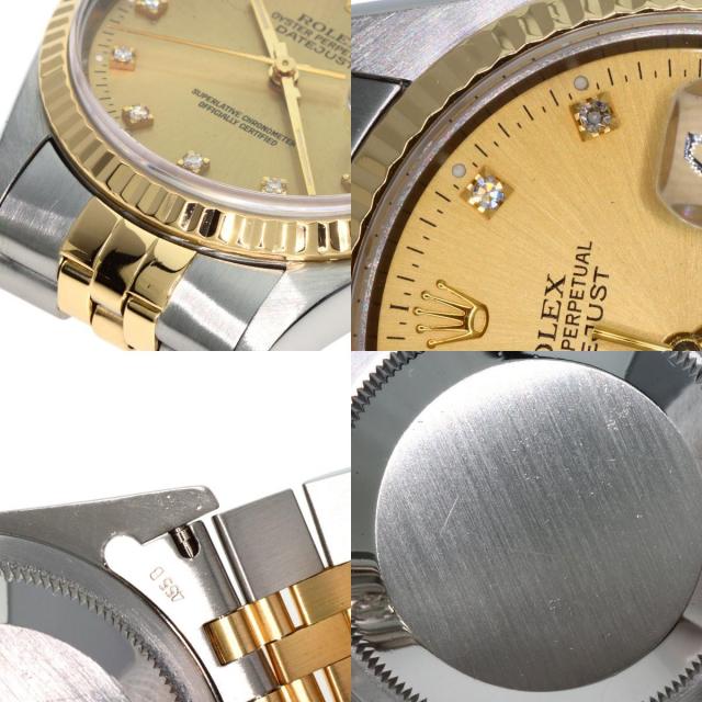 ROLEX ロレックス 16233G デイトジャスト 10P ダイヤモンド 腕時計 OH  