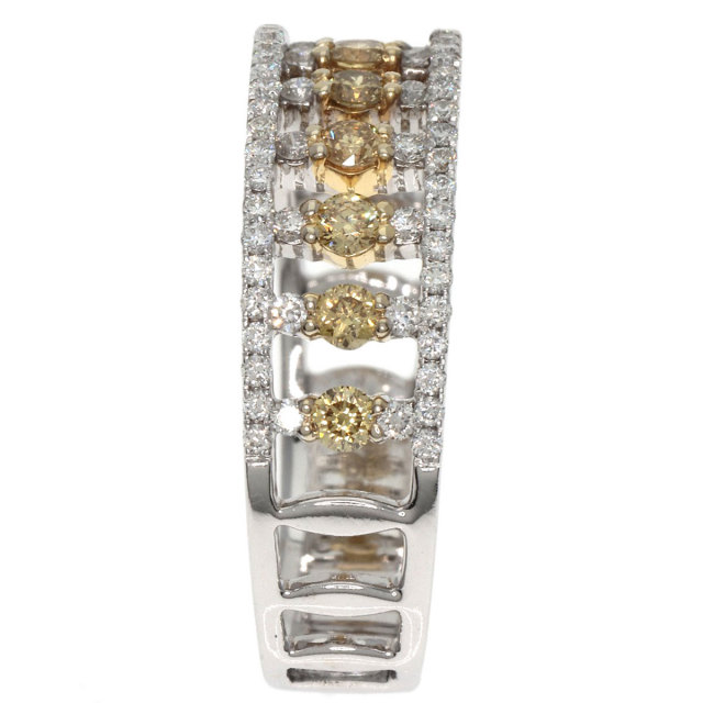 ダイヤ ダイヤモンド 0.18ct ベルト フリーサイズ リング K18YG  