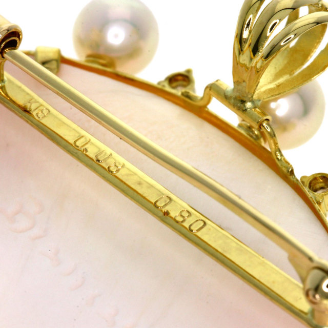 0.08ct コンクシェルカメオ カラーストーン ダイヤモンド パール 真珠  