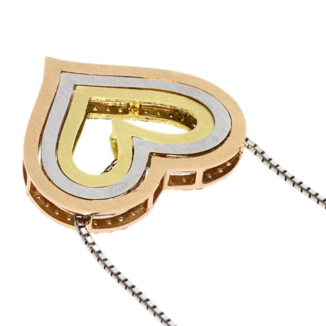2ct ダイヤモンド ハート ネックレス K18イエローゴールド/K18PG/K18WG 