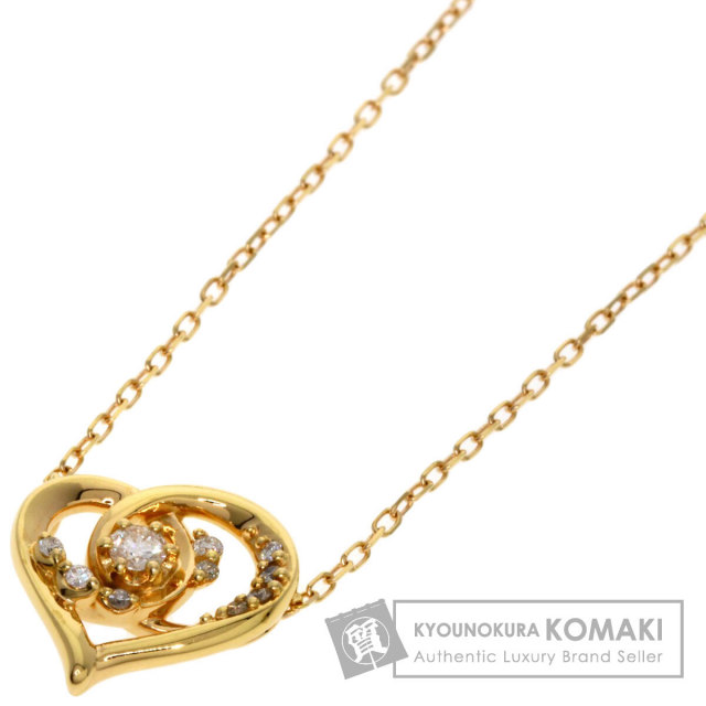 4℃ ヨンドシー ハート ダイヤモンド ネックレス K18ピンクゴールド  