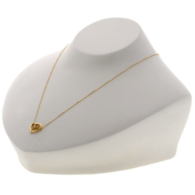 4℃ ヨンドシー ハート ダイヤモンド ネックレス K18ピンクゴールド  