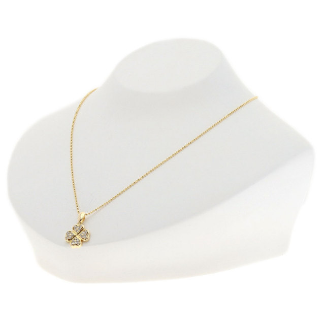 0.5ct ダイヤモンド 四つ葉のクローバー ネックレス K18イエロー