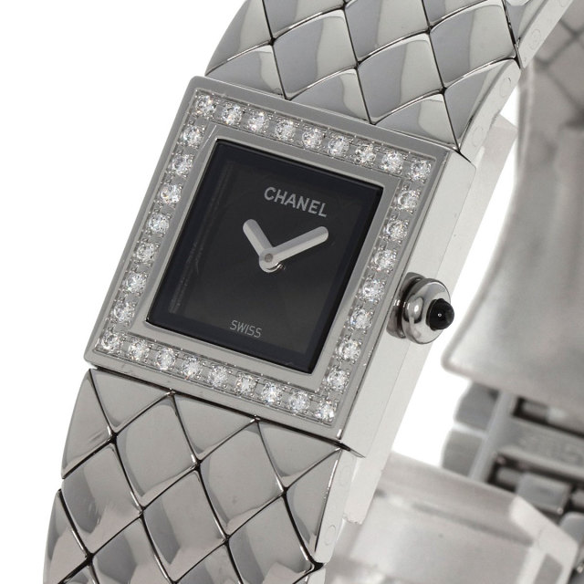 CHANEL シャネル H0489 マトラッセ ダイヤモンド 腕時計 ステンレス 