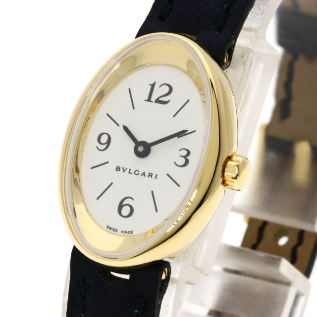 BVLGARI ブルガリ OV27G オーバル 腕時計 K18イエローゴールド/革
