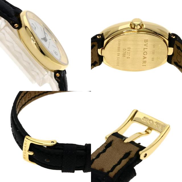 BVLGARI ブルガリ OV27G オーバル 腕時計 K18イエローゴールド/革