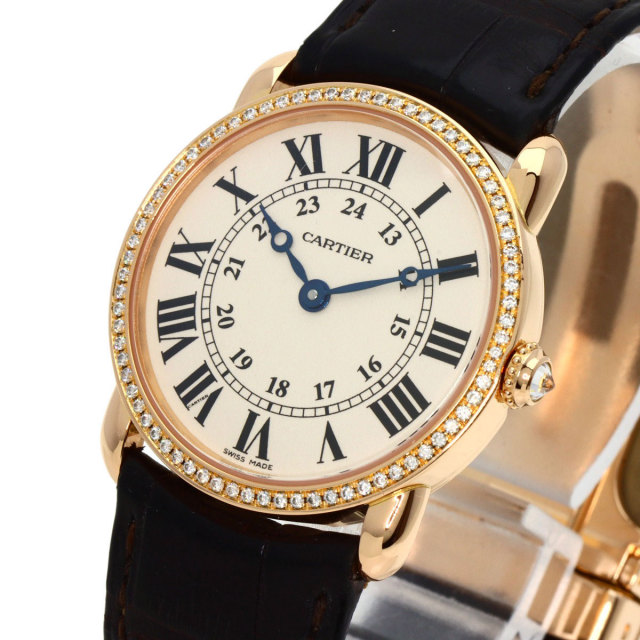 K18WG ベゼルダイヤ カルティエ ロンド ルイ カルティエ SM WR000251  