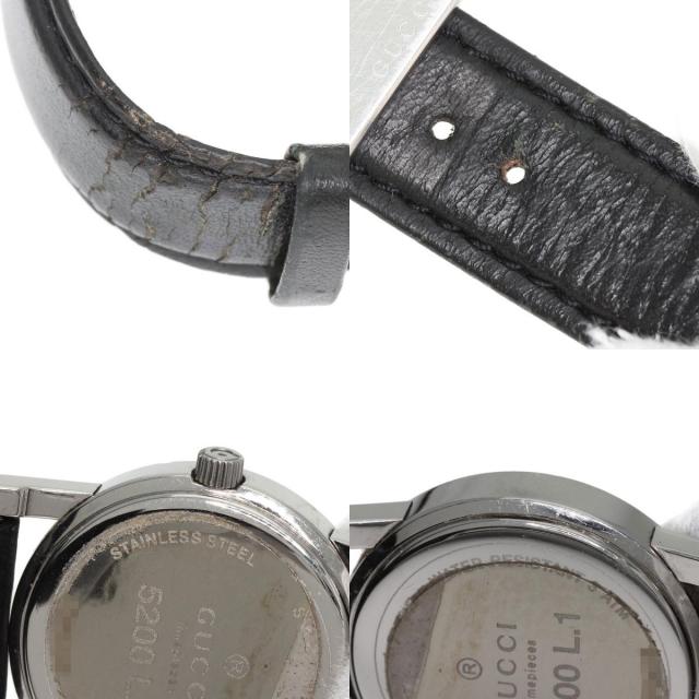 GUCCI グッチ 5200L.1 ラウンドフェイス 腕時計 ステンレススチール/革  