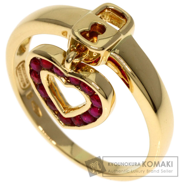 モワード R0.54/D0.45 ルビー ダイヤモンド リング K18 YG 指輪  