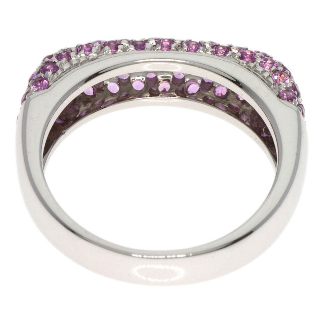 スタージュエリー K18 ピンクサファイア リング 9号 ハーフエタニティ  