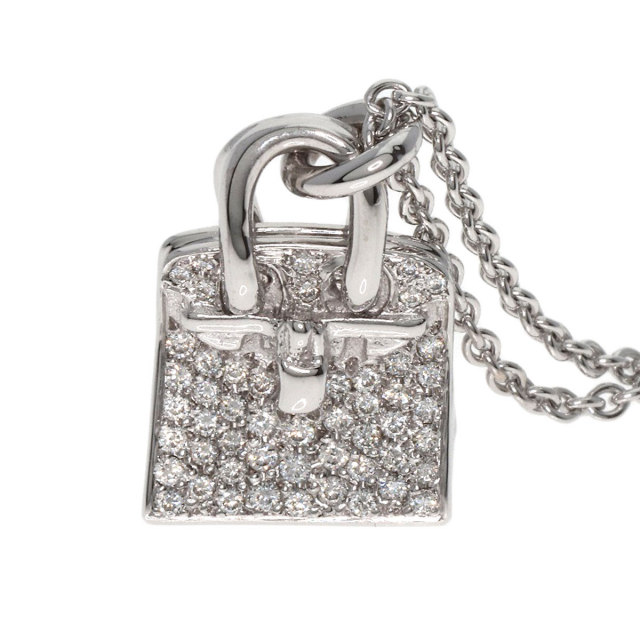 HERMES エルメス アミュレット バーキン ダイヤモンド ネックレス K18 