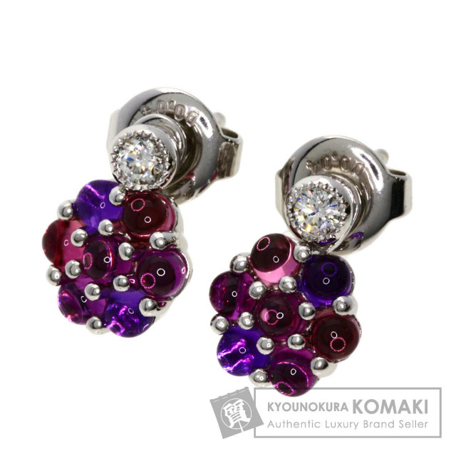 MIKIMOTO ミキモト ダイヤモンド カラーストーン ピアス K18ホワイト 