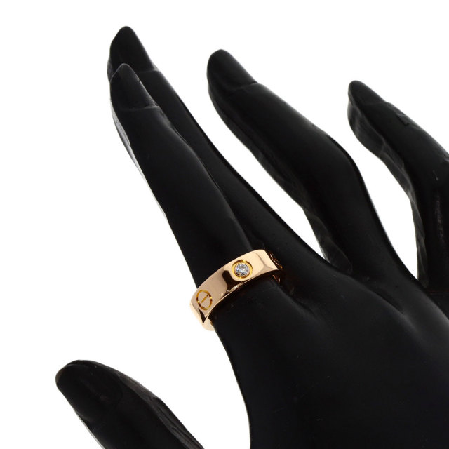 CARTIER カルティエ ラブリング 3P ハーフ ダイヤモンド #50 リング 