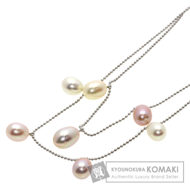 淡水パール 真珠 ネックレス K18ホワイトゴールド 6.3g レディース 