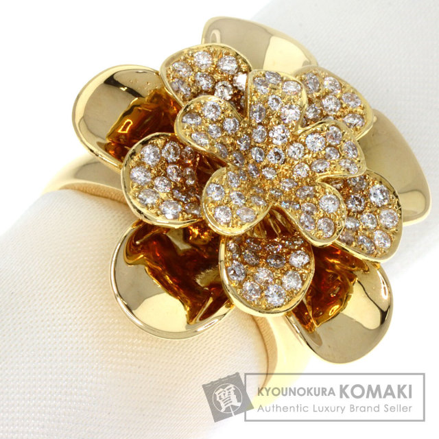 K18PG ダイヤモンド リング 0.58ct フラワー 1.2ct ダイヤモンド  
