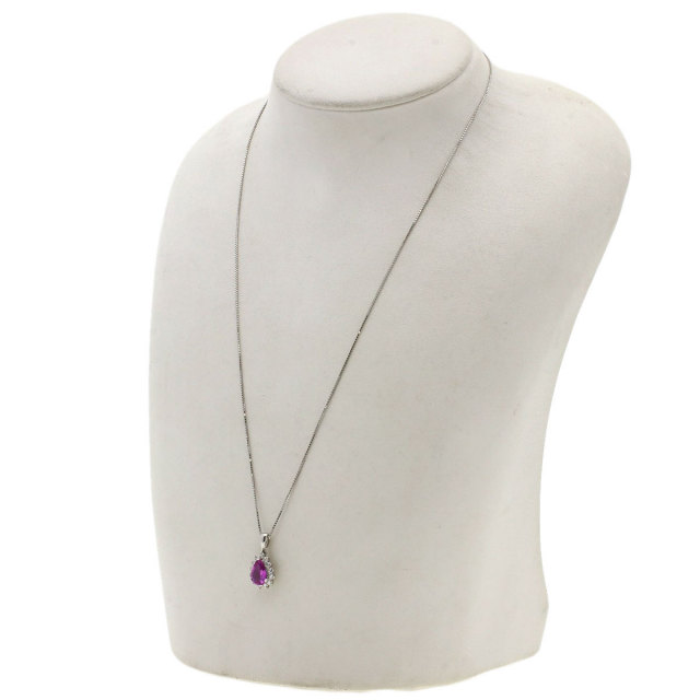 1.26ct ピンクサファイア ダイヤモンド ネックレス プラチナPT900  