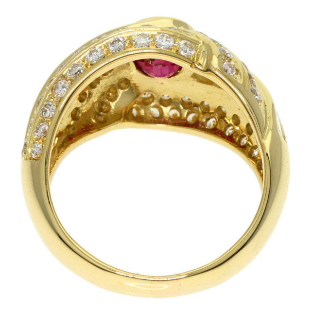 1.003ct ルビー ダイヤモンド リング・指輪 K18イエローゴールド 7.5g 