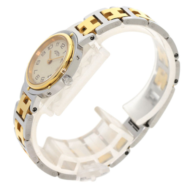 HERMES エルメス クリッパー 旧ベルト 腕時計 ステンレススチール  