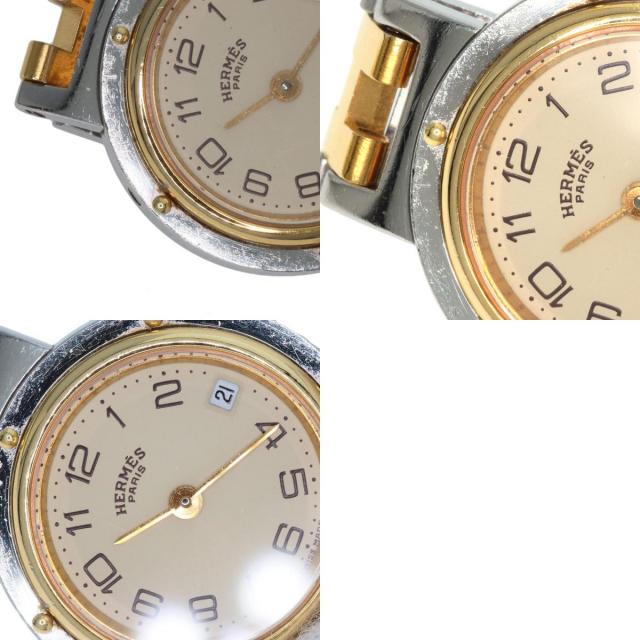 HERMES エルメス クリッパー 旧ベルト 腕時計 ステンレススチール  