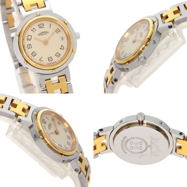 HERMES エルメス クリッパー 旧ベルト 腕時計 ステンレススチール  