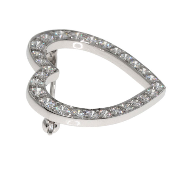 TIFFANY&Co. ティファニー オープンハート ダイヤモンド ブローチ 