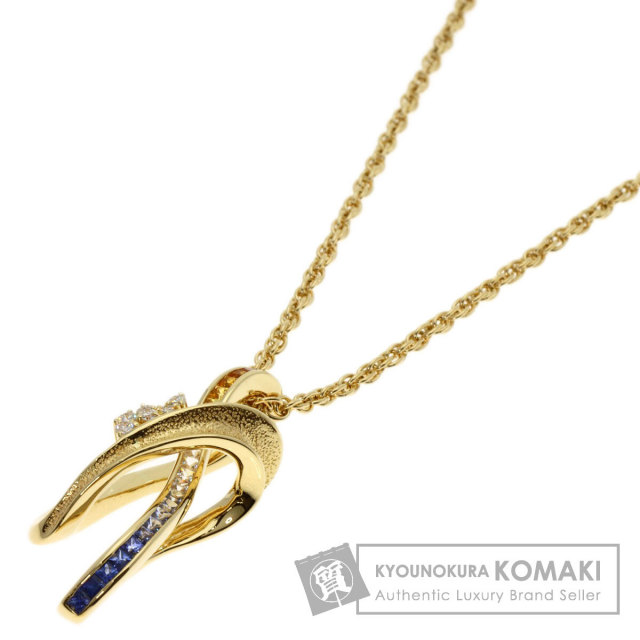 Jeunet ジュネ サファイア ダイヤモンド ネックレス K18イエロー  