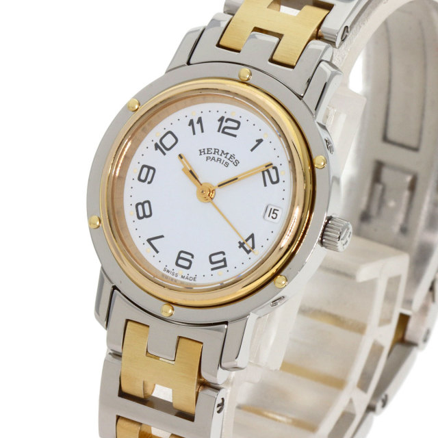 HERMES エルメス CL3.240 クリッパー 腕時計 ステンレススチール