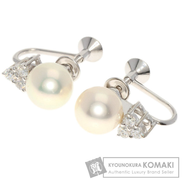 MIKIMOTO ミキモト パール 真珠 ダイヤモンド イヤリング K18ホワイト  