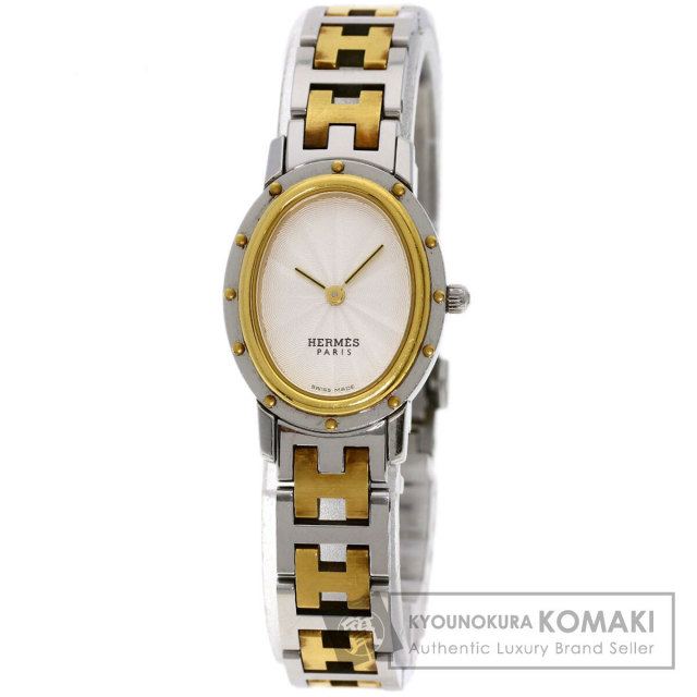エルメス HERMES CL3.240 クリッパー 腕時計 ステンレススチール SSxGP  