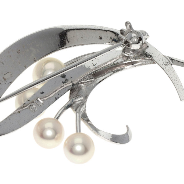 MIKIMOTO ミキモト パール 真珠 ブローチ シルバー レディース