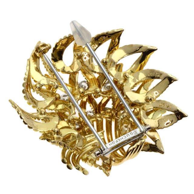 Boucheron ブシュロン アンティーク ダイヤモンド ブローチ K18  