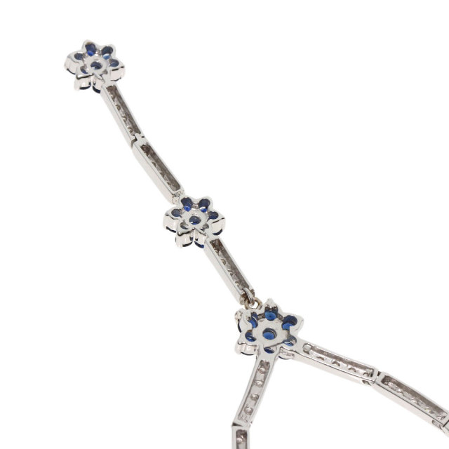 0.97ct サファイア ダイヤモンド ネックレス K18ホワイト