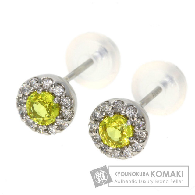 0.19ct サファイア ダイヤモンド ピアス プラチナPT900 1.9g レディース 
