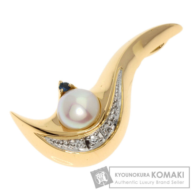 パール 真珠 ダイヤモンド ペンダントトップ K18イエロー  