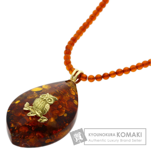 セレクトジュエリー ネックレス コハク 琥珀 フクロウ
