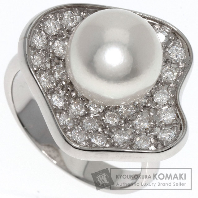パール 真珠 ダイヤモンド リング・指輪 プラチナPT900 9.1g レディース 