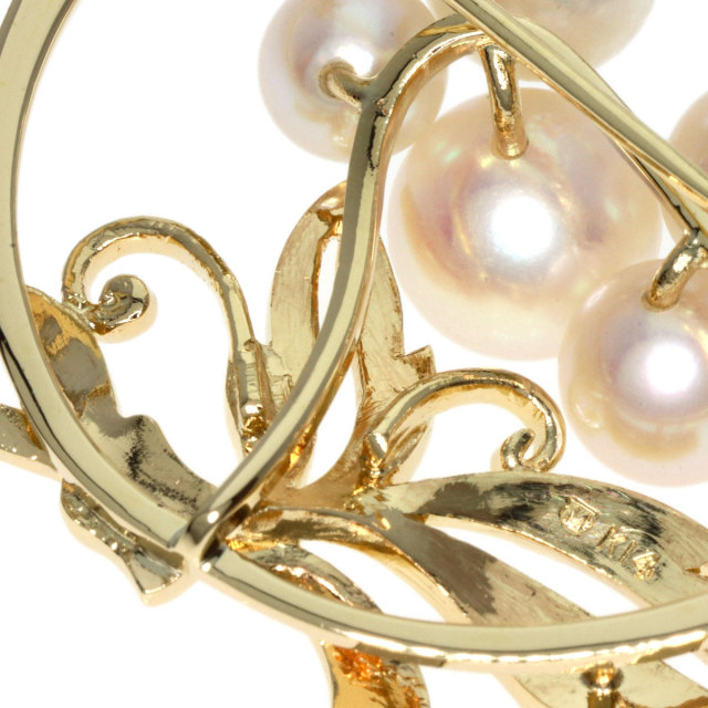 MIKIMOTO ミキモト アコヤパール 真珠 ブローチ K14イエロー