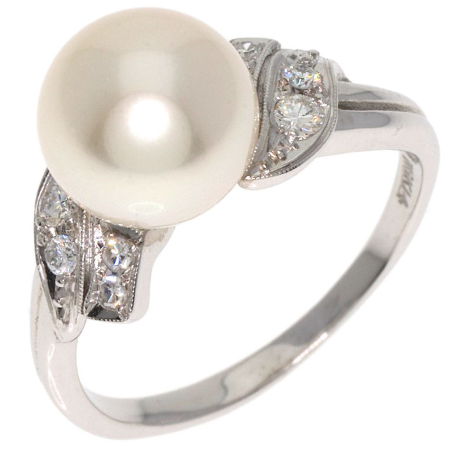 MIKIMOTO ミキモト パール 真珠 ダイヤモンド リング・指輪 K14 