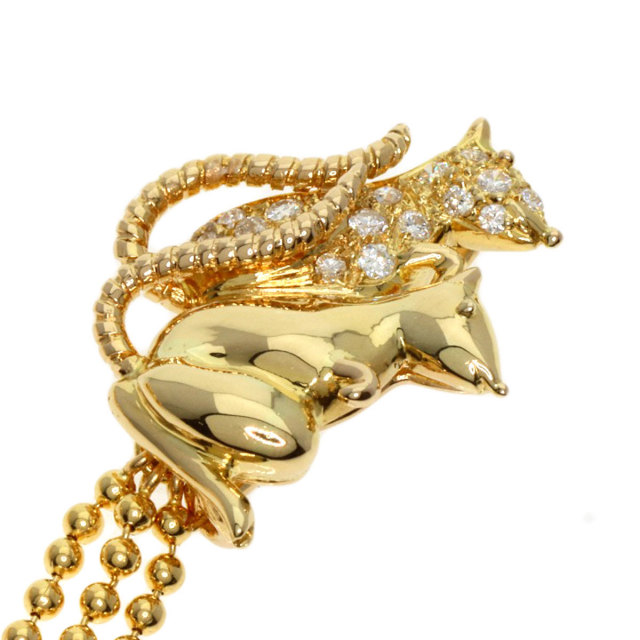 セレクトジュエリー ブローチ ネコ ネズミモチーフ ダイヤモンド