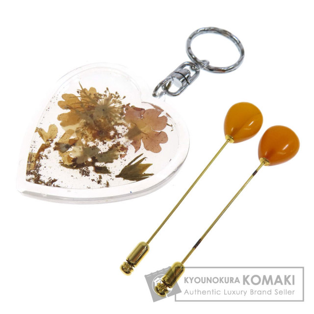 金色　ブローチ　イヤリング　セット noakoma ＊ Yui - red × yellow イヤリング 3点 セット