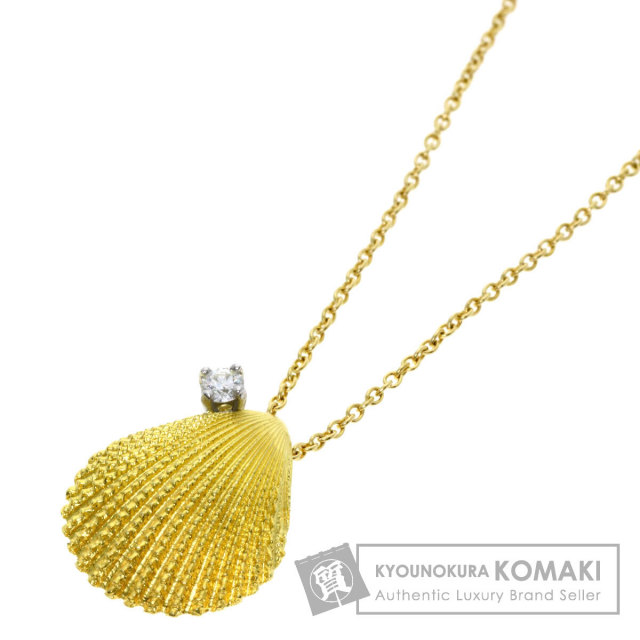 イヒョン　Tiffany ネックレス　ホルンシェル　希少ラージサイズ18K TIFFANY&Co. ティファニー シェルモチーフ ダイヤモンド ネックレス