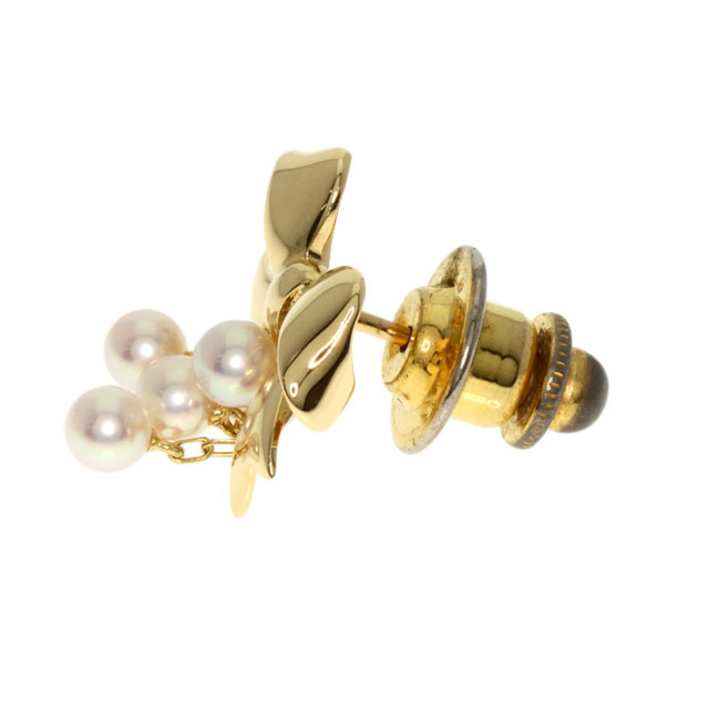 MIKIMOTO ミキモト パール 真珠 リボン ピンブローチ ブローチ K18 