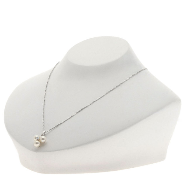 MIKIMOTO ミキモト パール 真珠 ダイヤモンド ネックレス K14